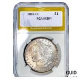 1882-CC Morgan Silver Dollar PGA MS64