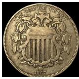 1867 Shield Nickel LIGHTLY CIRCULATED