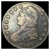 1830 Capped Bust Half Dollar ABOUT UNCIRCULATED