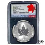 2018 Canada 1oz Silver $5 Incuse Design NGC MS70