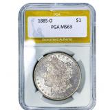 1885-O Morgan Silver Dollar PGA MS63