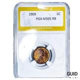 1909 Wheat Cent PGA MS65 RB