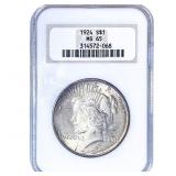 1924 Silver Peace Dollar NGC MS65