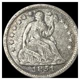 1851-O Silver Half Dime NEARLY UNCIRCULATED