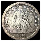 1842-O Silver Seated Liberty Dime NICELY CIRCULATE