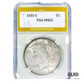 1935-S Silver Peace Dollar PGA MS63