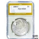 1880-S Morgan Silver Dollar PGA MS64