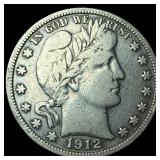 1912-S Silver Barber Half Dollar LIGHTLY CIRCULATE