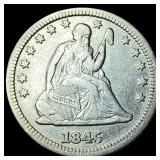 1845 Seated Liberty Quarter NEARLY UNCIRCULATED