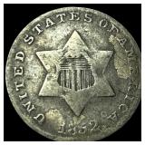 1852 Silver Three-Cent Piece LIGHTLY CIRCULATED