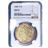 1889-O Morgan Silver Dollar NGC AU55