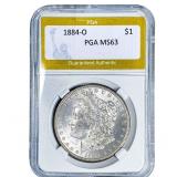 1884-O Morgan Silver Dollar PGA MS63