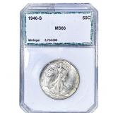 1946-S Walking Liberty Half Dollar PCI MS66