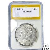 1887-S Morgan Silver Dollar PGA MS63