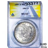 1887 Morgan Silver Dollar ANACS MS63
