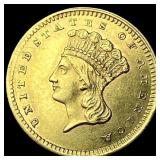 1859 Gold $1 Indian Head Type 3 UNCIRCULATED