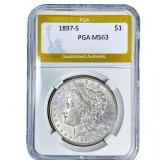 1897-S Morgan Silver Dollar PGA MS63