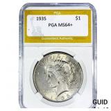 1935 Silver Peace Dollar PGA MS64+
