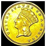 1874 Gold $1 Indian Head Type 3 CLOSELY  UNCIRCUL