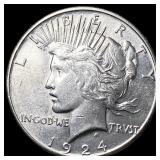 1924 Silver Peace Dollar CHOICE BU