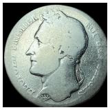 1833 Belgium Silver 5 Francs Leopold I NICELY CIRC