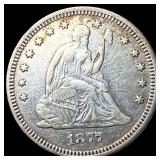1877 Seated Liberty Quarter NEARLY  UNCIRCULATED