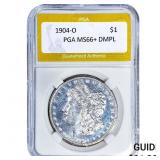 1904-O Morgan Silver Dollar PGA MS66+ DMPL