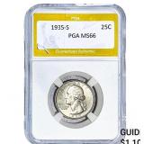 1935-S Washington Silver Quarter PGA MS66