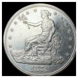 1874-S Silver Trade Dollar CLOSELY UNCIRCULATED