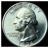 1936 Washington Quarter GEM BU
