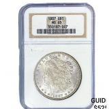1887 Morgan Silver Dollar NGC MS65