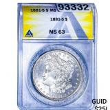 1881-S Morgan Silver Dollar ANACS MS63