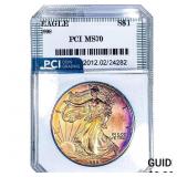 1998 Silver Eagle PCI MS70