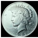 1922 Silver Peace Dollar CLOSELY UNCIRCULATED