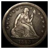 1843-O Seated Liberty Quarter