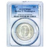 1947 Booker T Half Dollar PCGS MS66