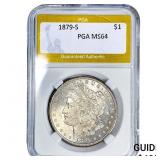 1879-S Morgan Silver Dollar PGA MS64