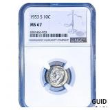 1953-S Roosevelt Dime NGC MS67