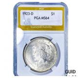 1923-D Silver Peace Dollar PGA MS64