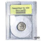 1834 Capped Bust Dime USCG AU55