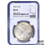 1921 Morgan Silver Dollar NGC MS63