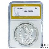 1890-CC Morgan Silver Dollar PGA AU58