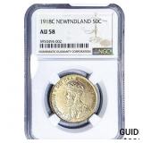 1918C Newfoundland 50 Cents NGC AU58