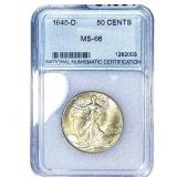 1945-D Walking Liberty Half Dollar NNC MS66