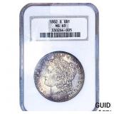 1882-S Morgan Silver Dollar NGC MS65