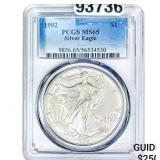 1992 Silver Eagle PCGS MS65