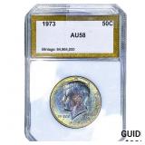 1973 Kennedy Half Dollar PCI AU58