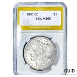 1891-CC Morgan Silver Dollar PGA MS63