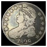 1828 Capped Bust Half Dollar LIGHTLY CIRCULATED