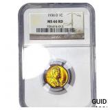 1936-D Wheat Cent NGC MS66 RD